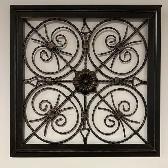 2 Square Medallion Style Wall Art Bronze Finish - Picture 3 of 8